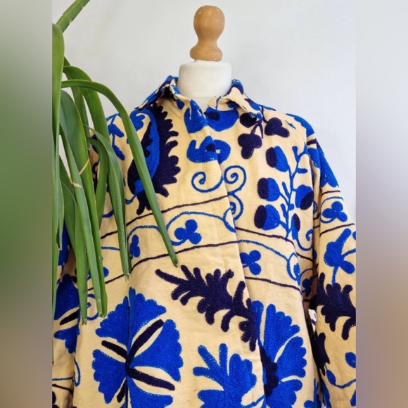 SOLD! Suzani Hand Embroidered Unisex Bolero Short Jacket - Picture 5 of 9